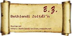 Bethlendi Zoltán névjegykártya